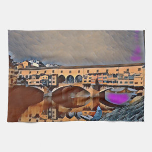 The Ponte Vecchio Card Poster Acrylic Print Tea Towel