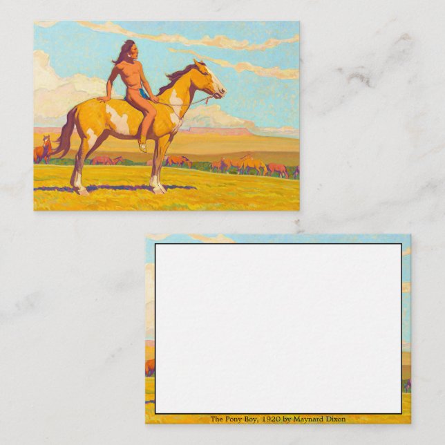 The Pony Boy, 1920 by Maynard Dixon Card (Front/Back)