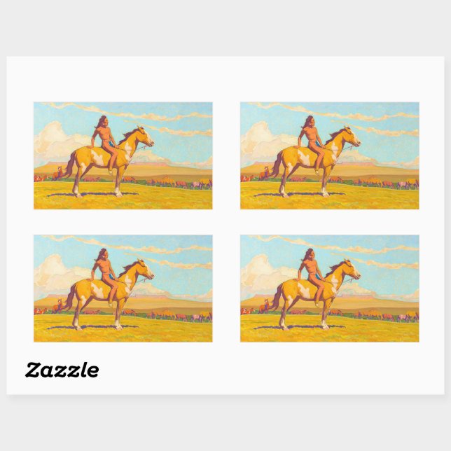 The Pony Boy, 1920 by Maynard Dixon Rectangular Sticker (Sheet)