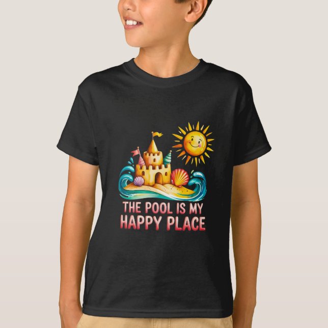 The Pool Is my Happy Place The Pool Lover T-Shirt (Front)