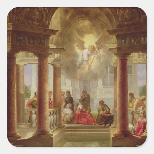 The Pool of Bethesda, 1645 Square Sticker (Front)