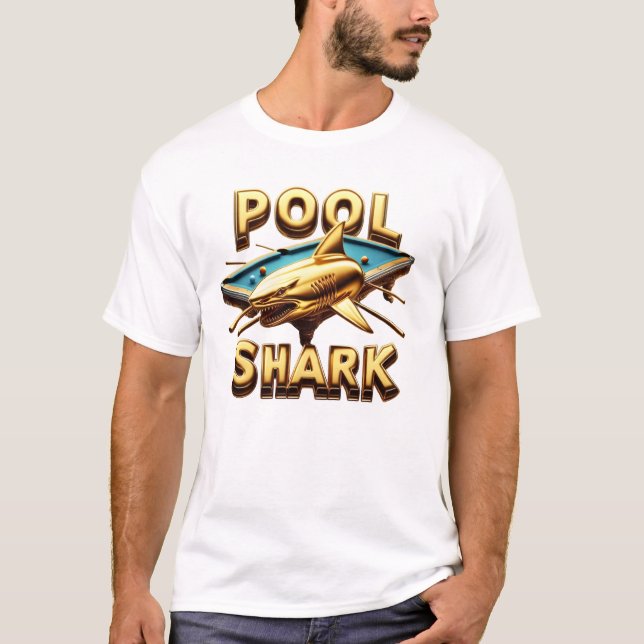 The Pool Shark: Master of the Cue T-Shirt (Front)