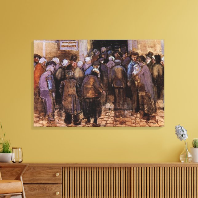 The Poor and Money by Vincent van Gogh Canvas Print (Insitu(LivingRoom))