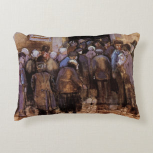 The Poor and Money by Vincent van Gogh Decorative Cushion