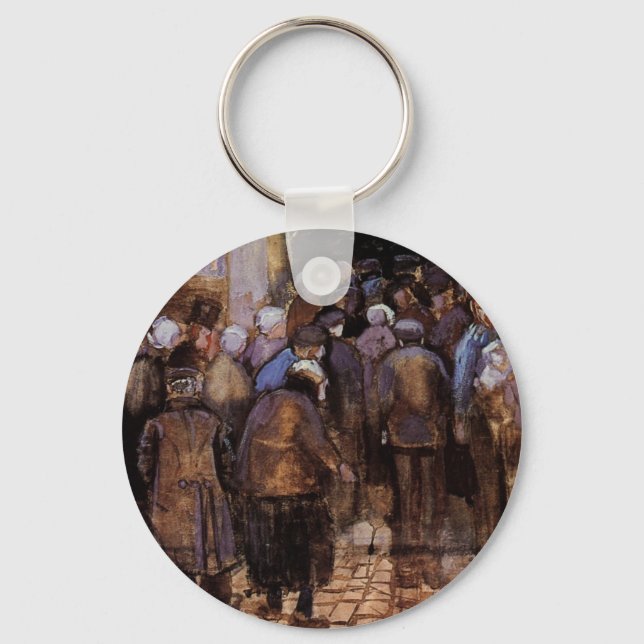 The Poor and Money by Vincent van Gogh Key Ring (Front)