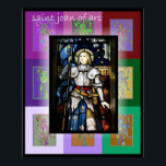 The Pop Art Saint Joan of Arc 2 Poster<br><div class="desc">A stained glass portrait of the young girl is surrounded by little pop art echoes</div>