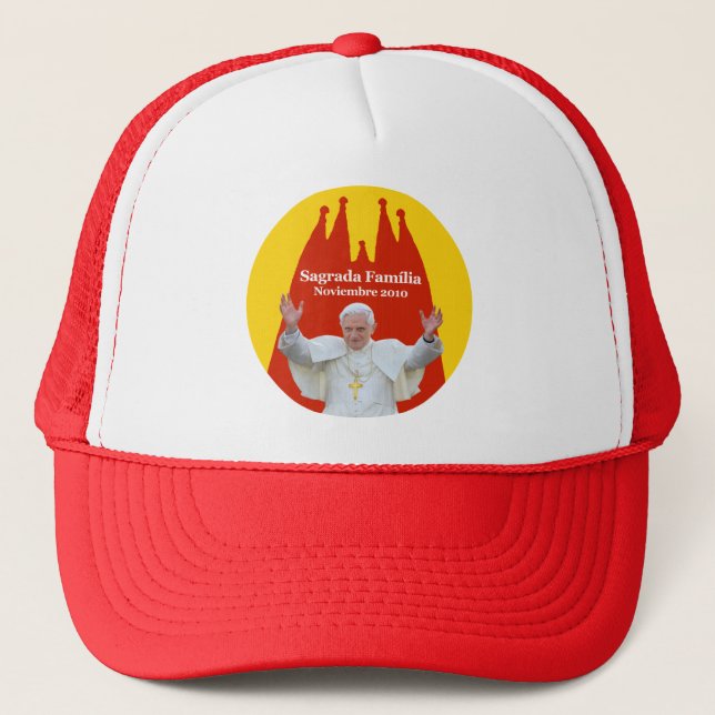 The Pope in Sacred Family Trucker Hat (Front)
