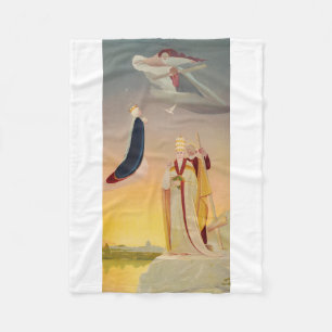 The Pope of Rome, Virgin Mary and Jesus Fleece Blanket