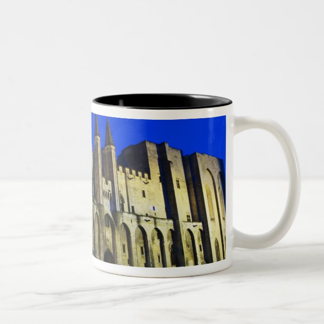 The Pope's Palace in Avignon at sunset. Built 2 Two-Tone Coffee Mug (Right)