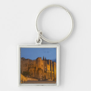 The Pope's Palace in Avignon at sunset. Built Key Ring