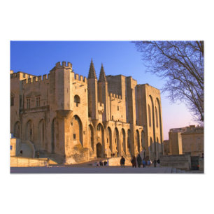 The Pope's Palace in Avignon with people Photo Print