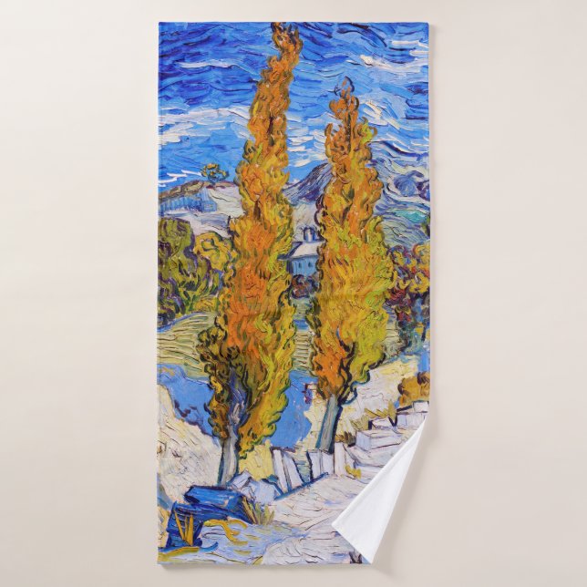 The Poplars at Saint-Rémy, Van Gogh Bath Towel (Bath Towel)