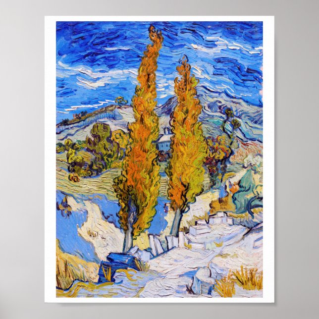 The Poplars at Saint-Rémy, Van Gogh Poster (Front)