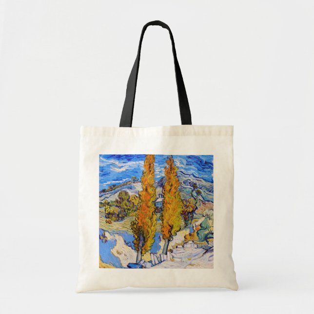 The Poplars at Saint-Rémy, Van Gogh Tote Bag (Front)