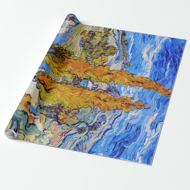 The Poplars at Saint-Rémy, Van Gogh Wrapping Paper (Unrolled)