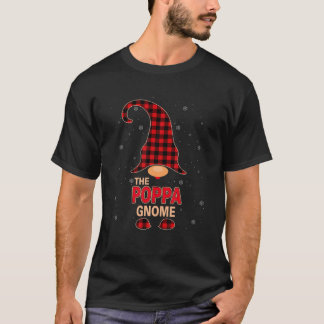 The Poppa Gnome Christmas Red Buffalo Plaid Pajama T-Shirt