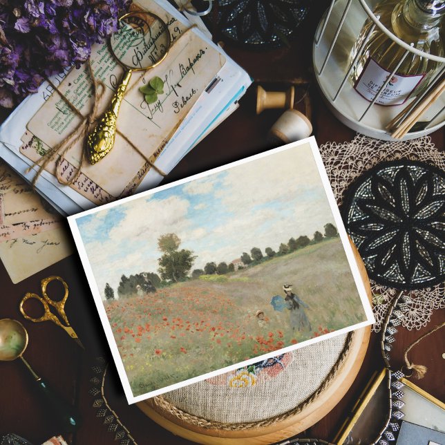 The Poppy Field near Argenteuil by Claude Monet Postcard (Creator Uploaded)