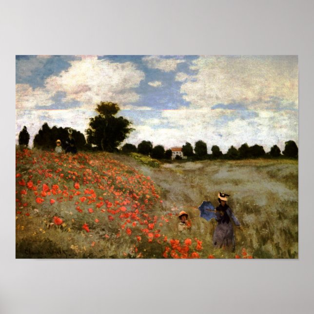 The Poppy Field near Argenteuil by Claude Monet Poster (Front)