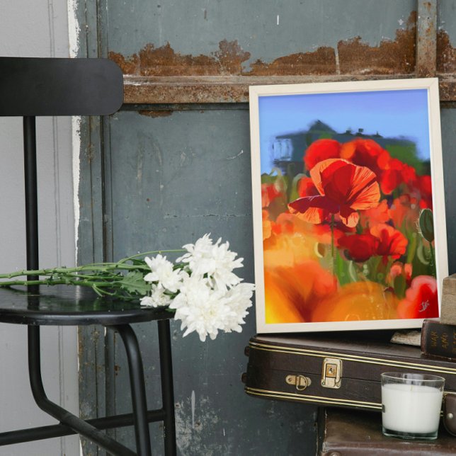 The poppy house - oil painting canvas print (Creator Uploaded)