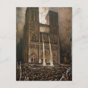 The Populace Besieging Notre-Dame Postcard