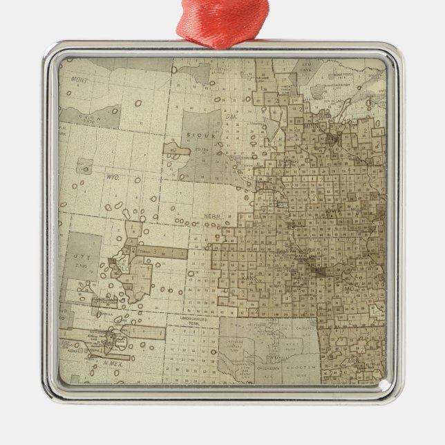 the Population density of counties Metal Tree Decoration (Front)