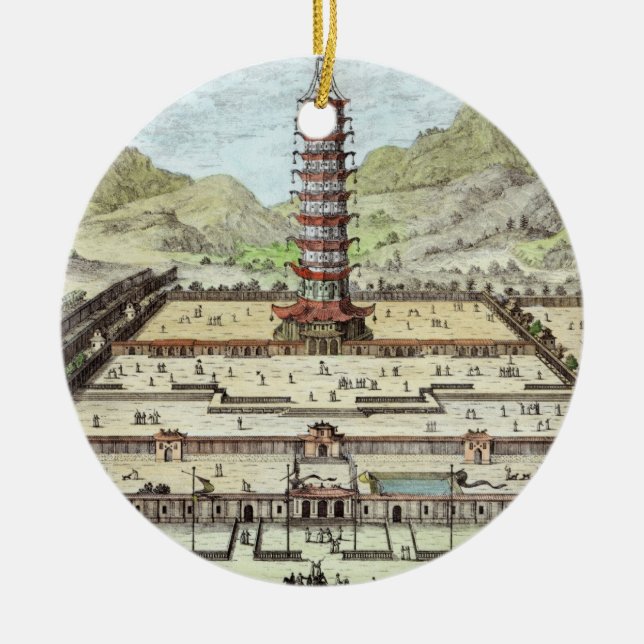 The Porcelain Tower of Nanking, plate 12 from 'Ent Ceramic Tree Decoration (Front)