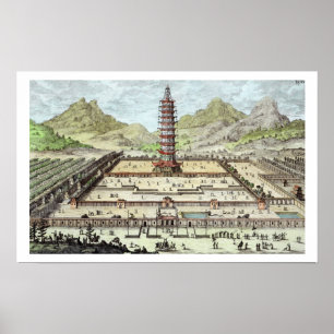 The Porcelain Tower of Nanking, plate 12 from 'Ent Poster
