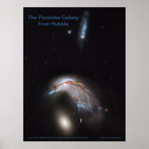 The Porpoise Galaxy from Hubble (NGC 2936) -poster Poster