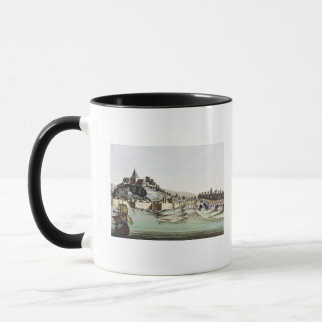 The port and town of Malacca, Malaysia, illustrati Mug (Left)