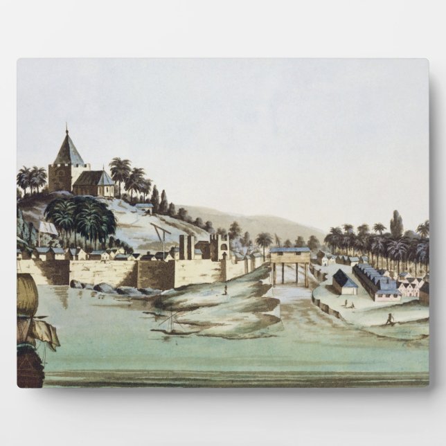 The port and town of Malacca, Malaysia, illustrati Plaque (Front)