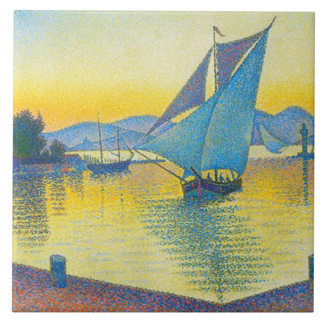 The Port at Sunset, Signac Tile (Front)