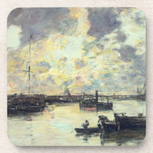 The Port, c.1895 (oil on panel) Coaster