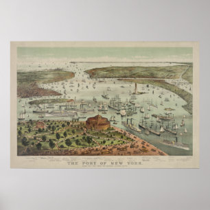The Port of New York from the Battery Poster