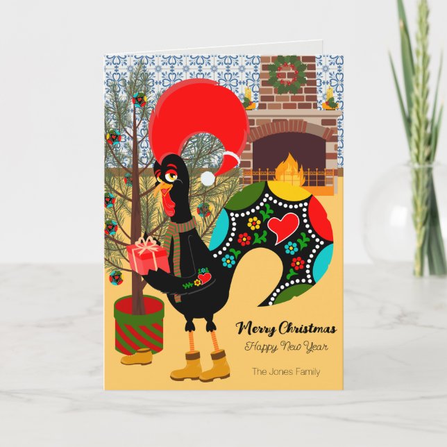 The Portuguese Rooster and the joy of giving Card (Front)