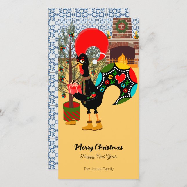The Portuguese Rooster and the joy of giving Holiday Card (Front/Back)