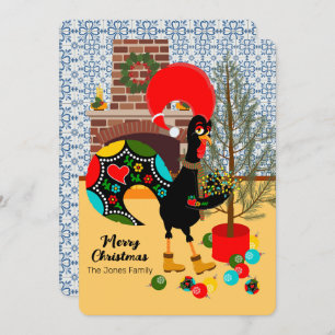 The Portuguese Rooster and the lights of Christmas Card