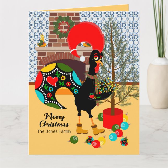 The Portuguese Rooster and the lights of Christmas Card (Front)