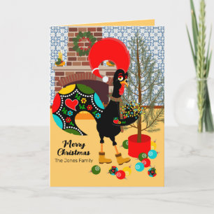 The Portuguese Rooster and the lights of Christmas Card