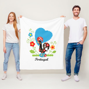 The Portuguese Rooster Fleece Blanket