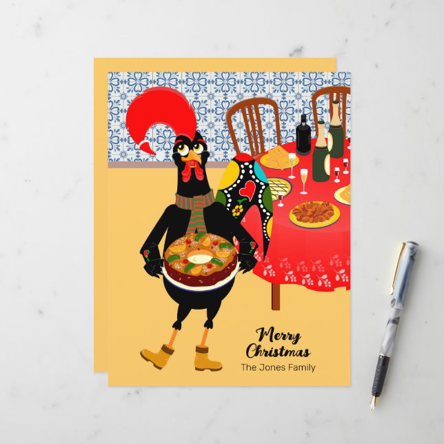 The Portuguese Rooster loves King Cake (Front/Back In Situ)