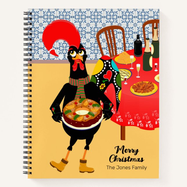 The Portuguese Rooster loves King Cake Notebook (Front)