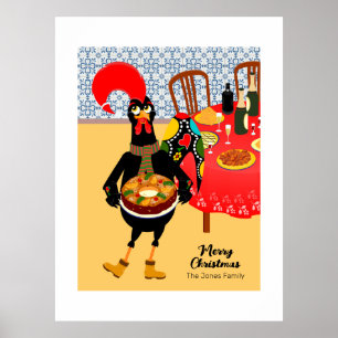 The Portuguese Rooster loves King Cake Poster