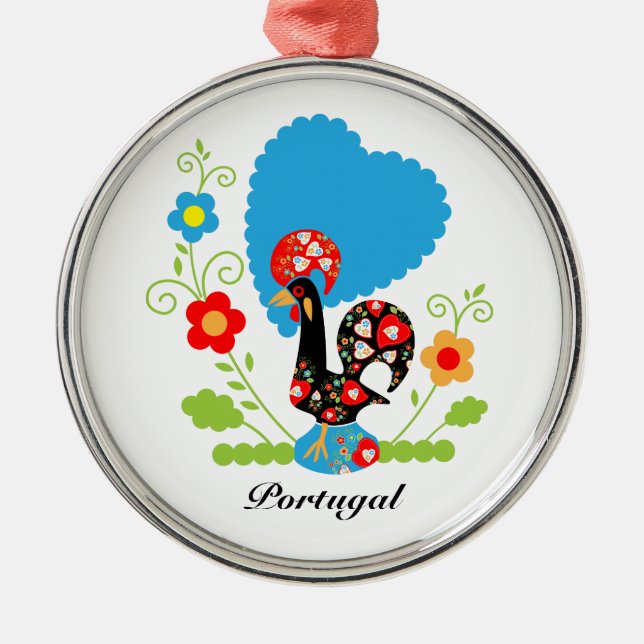 The Portuguese Rooster Metal Tree Decoration (Front)