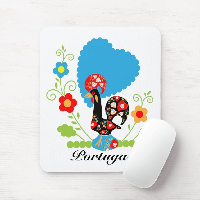 The Portuguese Rooster Mouse Mat (With Mouse)