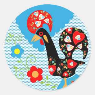 The Portuguese Rooster of Barcelos Classic Round Sticker