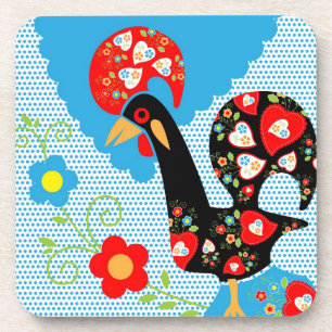 The Portuguese Rooster of Barcelos Coaster