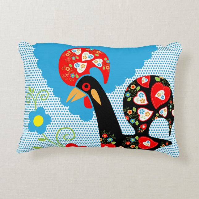 The Portuguese Rooster of Barcelos Decorative Cushion (Back)