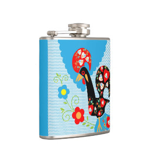 The Portuguese Rooster of Barcelos Hip Flask
