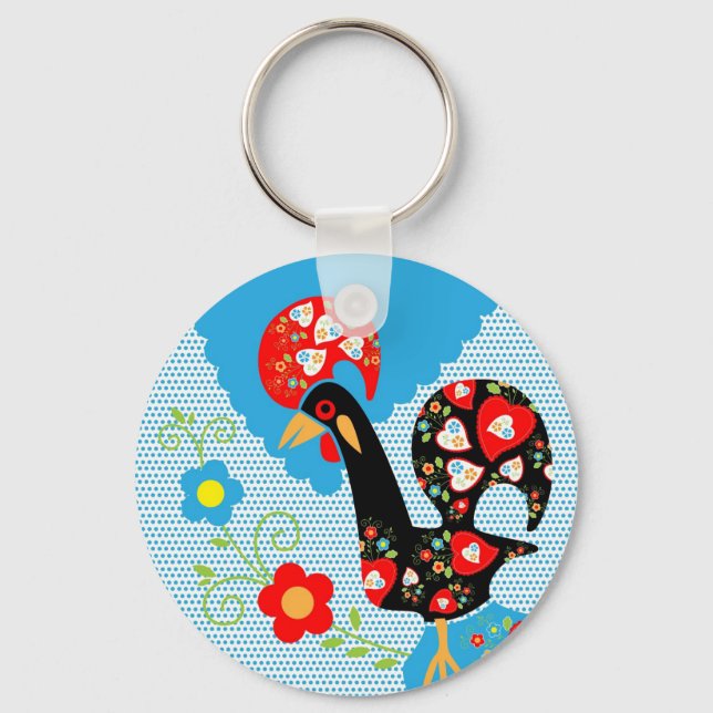 The Portuguese Rooster of Barcelos Key Ring (Front)