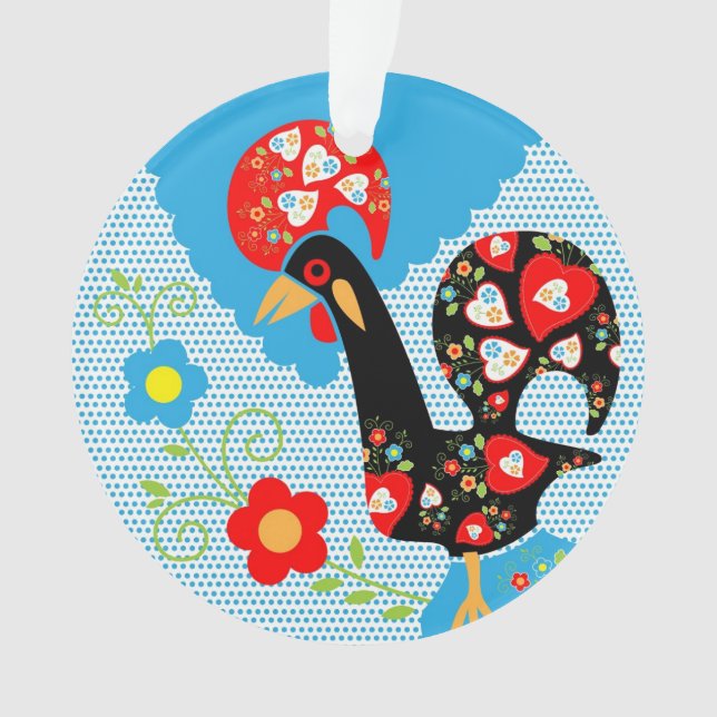 The Portuguese Rooster of Barcelos Ornament (Front)
